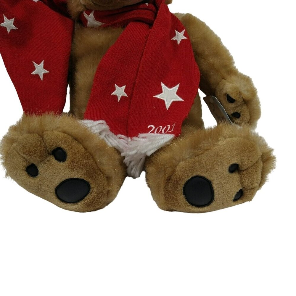 Bealls Cubbington 2001 Brown Teddy Bear Plush Stuffed Animal Scarf Stocking Hat - Picture 3 of 11